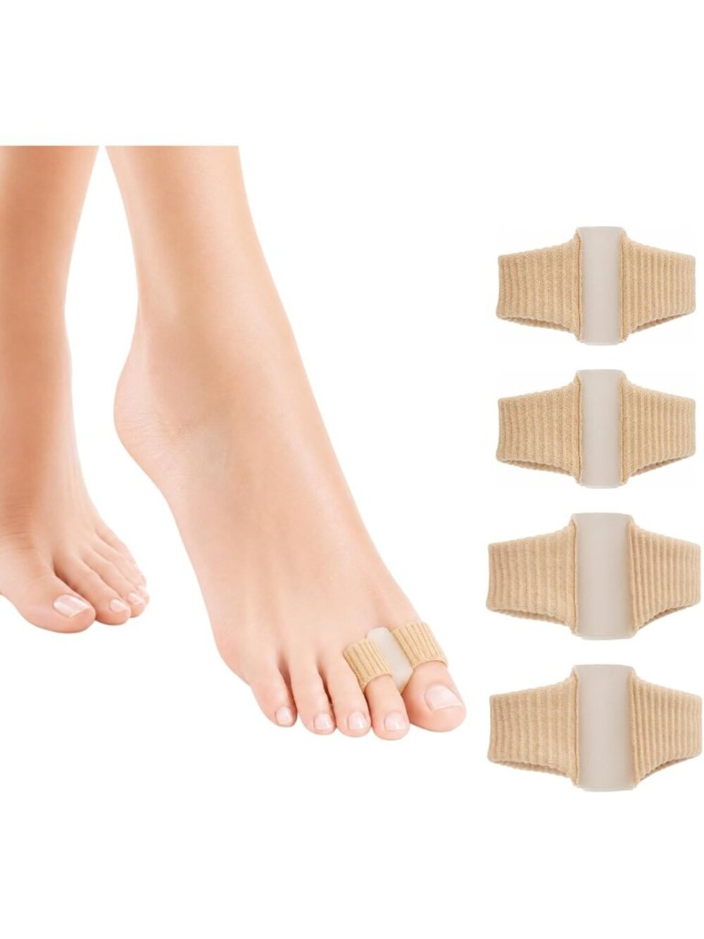 Toe Spacers for Women Men, 4 Pack Gel Toe Separators with 2 Spacing Sizes